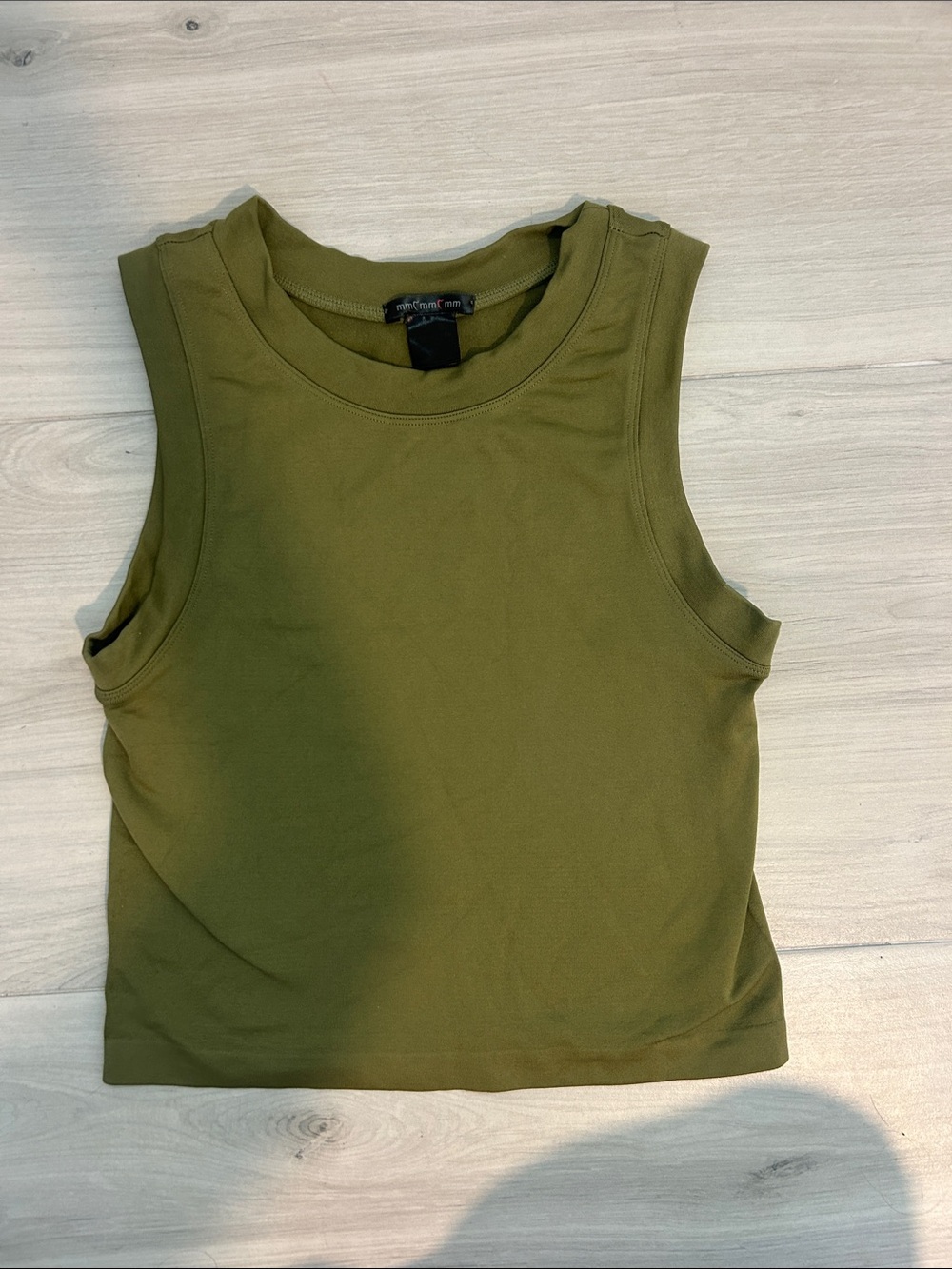 Women’s Olive Crewneck Sleeveless Tank Top